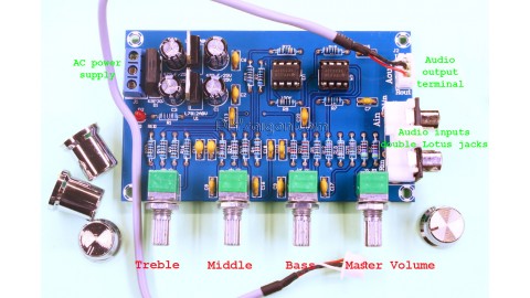 NE5532 Stereo Preamplifier / Tone Audio Amplifier Board